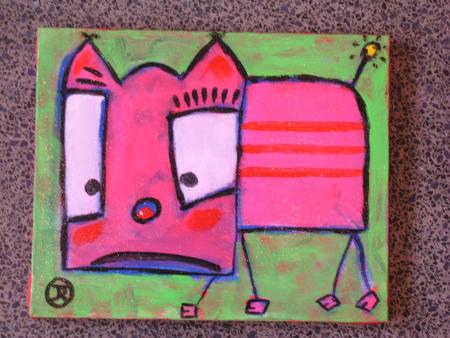 cat au carr� acrylique 22/27