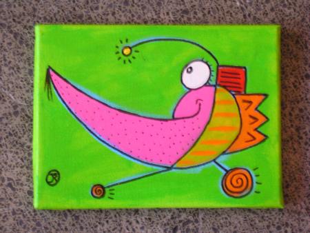 fish a roulettes acrylique 18/24