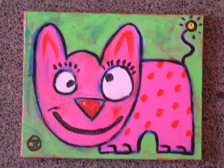 cat rieur acrylique 17/21